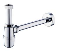 Sifone per Lavabo a bottiglia in ABS Cromato con Raccordo 1"1/4 e Ø 32 mm Cromo
