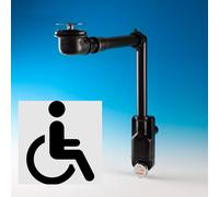 Sifone per lavabo salvaspazio nero + coperchio di ispezione + tappo click-clack