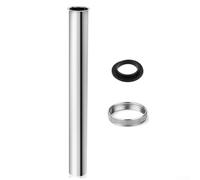 Sifone per prolunga a immersione, in acciaio inox, per collegamento di scarico del lavello, con dado in ottone placcato oro (20 cm)