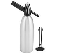 Sifone per soda in alluminio da 1 litro, erogatore di acqua gassata per acqua frizzante con regolatore di pressione per succhi, bevande, cocktail, vino(Argento)