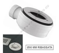 SIFONE PILETTA DOCCIA RIBASSATA SCARICO Ø 90mm PIATTO MARMORESINA ARDESIA PIETRA