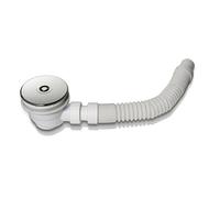 Sifone Pilettone Diametro 90 mm Coperchio ABS Cromato Lucido con Tubo Di Scarico
