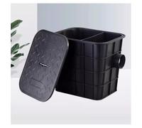 Sifone raccogligrasso Commerciale da 30 Litri, sifone raccogligrasso in plastica sottolavello per ristoranti, separatore Olio-Acqua, Gestione delle acque reflue per impieghi gravosi (Nero, 4