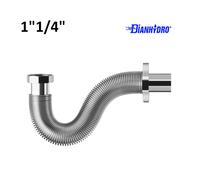 Sifone rapido flessibile acciaio inox Tubo estensibile da 300 a 450 mm 1.1/4"