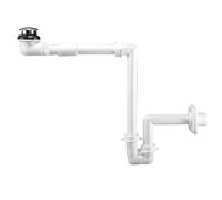 SIFONE SALVASPAZIO PER LAVABO e PILETTA BASSA Bianco
