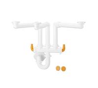 SIFONE SALVASPAZIO PER LAVELLI A 3 VASCHE 1"1/2 D. 40 mm Bianco