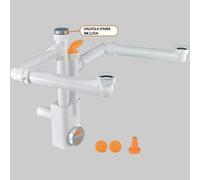 SIFONE SALVASPAZIO PER LAVELLO ISPEZIONABILE A 2 VIE SPAZIO 2 NT 1"1/2 Ø 40