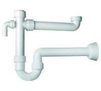 SIFONE SALVASPAZIO PRATIK OMP 2011.454.6 IN ABS BIANCO PER LAVELLO A 1 BACINELLE