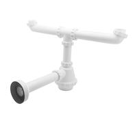 SIFONE SCARICO IN PVC 2 VIE 1 1/2 SENZA PILETTA PER LAVELLO ACCIAIO INOX
