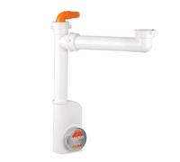 SIFONE SPAZIO 1 NT ISPEZIONABILE PER LAVELLI CUCINA AD 1 VASCA BIANCO