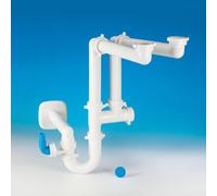 Sifone Spazio 2 New Per lavelli a due vasche Con Glu Glu Stop Domestico Tee Anti