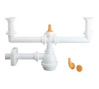 SIFONE TIPO M PER LAVELLI A 2 VIE CON ATTACCO LAVASTOVIGLIE VERTICALE 1"1/2