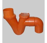 SIFONE VERTICALE/VERTICALE 1 TAPPO Ø 100 Raccordi Pvc Arancio
