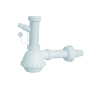 Sifoni, canotti in plastica (polipropilene) per lavello, lavabo, lavandino, vasca, doccia, lavatoio ad incasso o salvaspazio (Sifone a bottiglia da 1'' 1/4-1/2 e scarico)