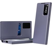 sifteng Custodia in similpelle per Samsung Galaxy S25 S24 S23 Ultra Plus Flip View Piccola Finestra Business Slot Slot Slim Shell Viola
