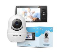 Sifuplex Babyphone CloudCam SFB-1 I 720p HD telecamera per bambini con unità genitore da 5", zoom 4x e funzione girevole a 360°, interfono e ninna I 300 m, senza Wi-Fi