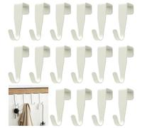 Sifxouped 16 Ganci per Finestra Bianchi Senza Fori, Ganci Metallici Robusti per Telai Finestre e Ante Armadio, Clip Universali per Decorazioni, Tende e Asciugamani, con Ripiego di 1,6 cm