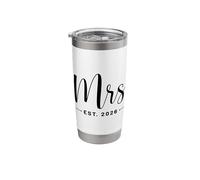 Sig.ra Est. 2026 Appena sposata Promossa al matrimonio di Mr e Mrs Bicchiere termico in acciaio inox doppia parete
