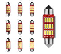 SIGANDG 10 Pezzi Festoon 6418 C5W Lampadina LED per auto 39MM, Canbus Senza Errori, Luci Interne Per Mappa, Lampadina Targa, 12V 500LM 12MSD 4014 Chipset 6000K (Bianco)
