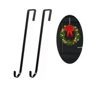 SIGANDG 2 Ganci per Porte in Acciaio Inossidabile, Ghirlanda per porta, Ganci da 30 cm per ghirlande e Decorazioni per Porte - Ganci per Porte di Appartamenti Interne ed Esterne(Nero)