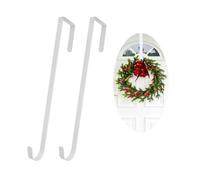 SIGANDG 2 Ganci per Porte in Acciaio Inossidabile, Ghirlanda per porta, Ganci da 30 cm per ghirlande e Decorazioni per Porte - Ganci per Porte di Appartamenti Interne ed Esterne(Bianco)