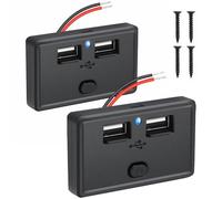 SIGANDG 4.8 A Dual Presa USB 12 v, 2 Porte presa usb auto, USB Pannello Presa di Ricarica, Rapido Impermeabile Presa di Corrente per Moto, Barche, Camion, Camper 12V/24V(2 PCS)