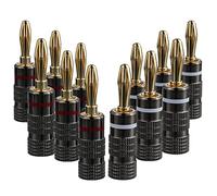 SIGANDG 6 Coppie / 12 Pezzi di Connettori a Banana da 4 mm Placcati oro 24K per Cavi di Altoparlanti, Teatri Domestici, Ricevitori Audio/Video e Amplificatori (Forma a Lanterna)