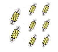 SIGANDG 8 pezzi Universal 211-2 212-2 214-2 578 LED Car Interior Lights 36MM 27smd-3014 600LM Canbus No BugsLED interni automobilistici, lampadine LED automobilistiche (bianche)