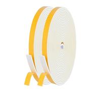 SIGANDG Guarnizione Finestra Autoadesiva, Nastro Autoadesivo in Schiuma, 2 Rotoli 6x3mm 20m, Alta Densità Neoprene Adesivo Isolamento Nastro Sigillante per Anti Freddo, Rumore e Collisione