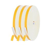 SIGANDG Guarnizione Finestra Autoadesiva, Nastro Autoadesivo in Schiuma, 3 Rotoli 6x1.5mm 15m, Alta Densità Neoprene Adesivo Isolamento Nastro Sigillante per Anti Freddo, Rumore e Collisione
