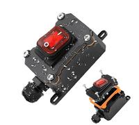 SIGANDG Interruttore Filo Interruttore a bilanciere impermeabile in linea 12V DC 25A DPST 4-Pin 12V IP68 Custodia impermeabile Doppio foro aperto Ingresso su due lati (Rosso).