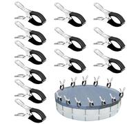 SIGANDG Morsetti Metallici per Coperture di Piscine 12 Pezzi Staffe in Metallo per Piscine Fuori Terra Asciugare con Film protettivi per Piscine, Parasole e Abbigliamento (Nero)