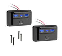 SIGANDG Presa USB 12V Camper Presa USB per caricabatteria da auto da 72W Doppia per auto QC3.0 e PD3.0 Tipo C per Caravan, Auto, Camion, Golf Cart，camper（2 pezzi）