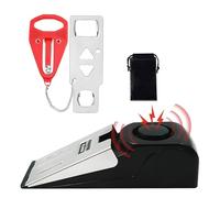 SIGANDG Serratura Portatile,Allarme Fermaporta Antifurto,Fermaporta con Cuneo Antiscivolo con Allarme 120dB, Kit Porta di Sicurezza a Doppia Protezione Regolabile per Protezione Personale da Viaggio