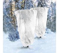 SIGANDG Telo Protezione Piante Invernale 80x100cm, Pack 2 - Copertura Antigelo e Antivento Riutilizzabile con Cerniera e Cordino (Bianca)