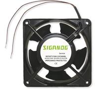 SIGANDG Ventola assiale inseribile 120 x 120 x 38 mm, ventola alimentata a calore, ad alta temperatura, per cassetta camino, di pale metalliche, ecologica