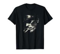 Sigaretta Fumo Jazz Noir Vecchio Ritratto Maglietta