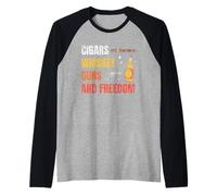 Sigari Whisky Armi E libertà Sigaro Il Whisky Amante Maglia con Maniche Raglan