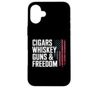 Sigari Whisky Guns and Freedom T shirt Sigari Custodia per iPhone 16 Plus