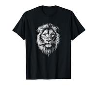 Sigaro Fumatore Leone, Divertente Boss Edgy Ironico Ribelle Punk Nero Maglietta