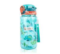 Sigdio Borraccia Bambini Personalizzata 600ml con Cannuccia Bottiglia Bambini Senza BPA a Prova di perdite Ideale per Scuola, Casa e attività all'aperto (Verde, 600ml)