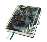 SIGEL Agenda a spirale Jolie 2027 A5 copertina rigida | 7J603, calendario, planner, organizer, certificato FSC, nero, verde, oro