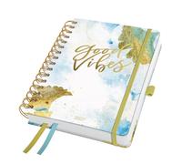 SIGEL Agenda a spirale Jolie 2027 A5 copertina rigida | 7J606, calendario, planner, organizer, certificato FSC, azzurro, oro, bianco