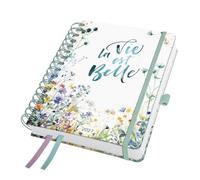 SIGEL 7J607 Agenda spiralata Jolie 2027-1 anno - circa A5 - Summer Tangle - 2 pagine = 1 settimana - copertina rigida - 120 g/m² - verde petrolio/viola/giallo/blu - 240 p. - certificazione FSC