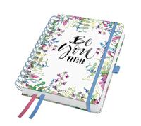 SIGEL Agenda a spirale Jolie 2027 A5 copertina rigida | 7J609, calendario, planner, organizer, certificato FSC, rosa, viola, verde, blu