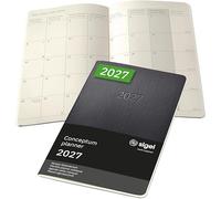 SIGEL C2784 Agenda-quaderno mensile Conceptum 2027-1 anno - circa A5 - nero - 2 pagine = 1 mese - copertina flessibile - 80 g/m² - 64 p. - certificazione FSC