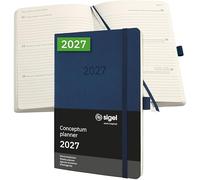 SIGEL Agenda settimanale Conceptum 2027 A5 copertina flessibile | C2732, blu scuro, per una pianificazione chiara di appuntamenti, attività e note