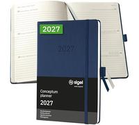 SIGEL Agenda settimanale Conceptum 2027 A5 copertina rigida | C2762, blu scuro, per una pianificazione chiara di appuntamenti, attività e note