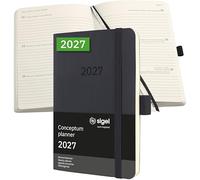 SIGEL Agenda settimanale Conceptum 2027 A6 copertina flessibile | C2723, nero, per una pianificazione chiara di appuntamenti, attività e note
