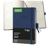 SIGEL Agenda settimanale Conceptum 2027 A6 copertina rigida | C2763, blu scuro, per una pianificazione chiara di appuntamenti, attività e note